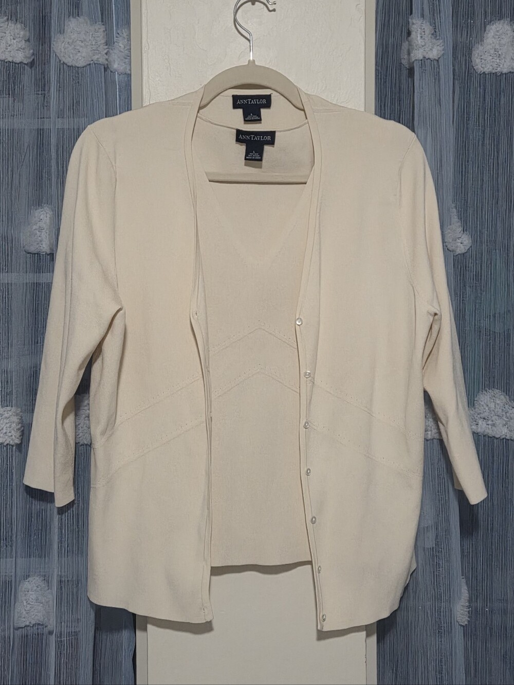 Ann Taylor Silk Blend Tank & Cardigan Set